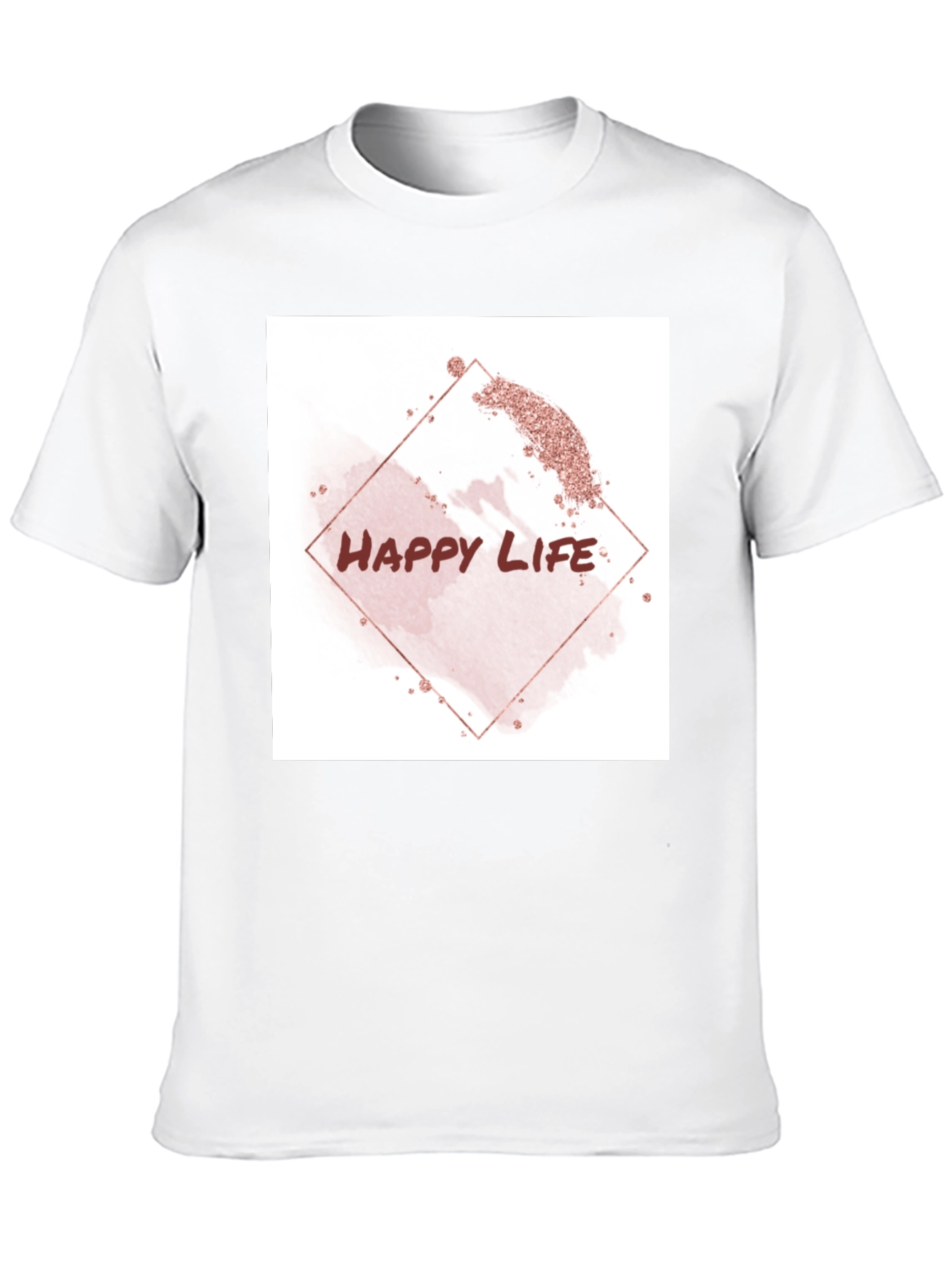 Happy Life Graphic Tee - Black Cotton T-Shirt