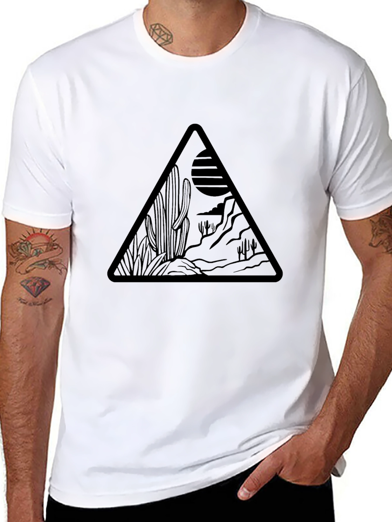 Desert Scene Graphic Tee - Black