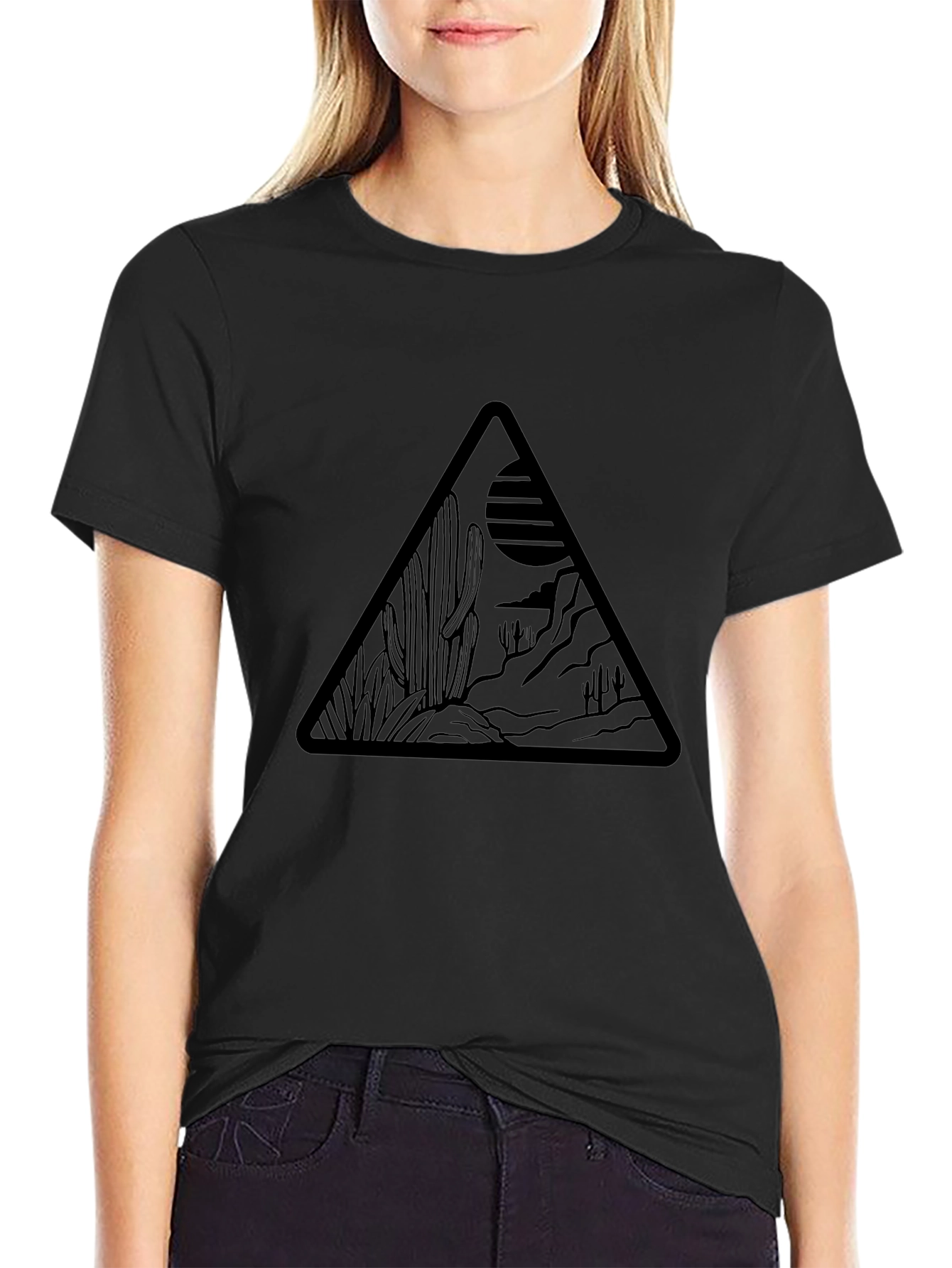 Desert Scene Graphic Tee - Black