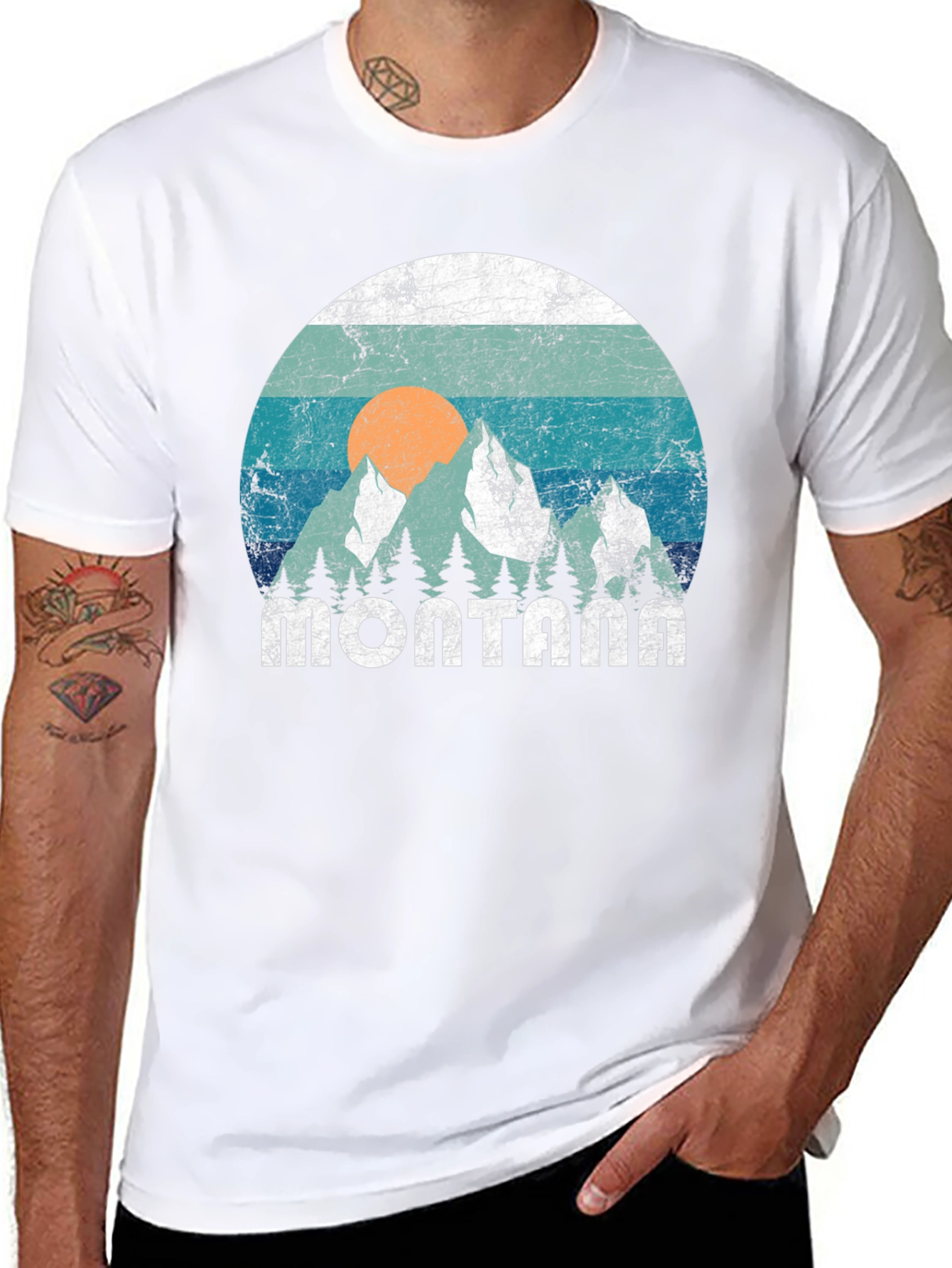 Retro Montana Mountains Graphic Tee