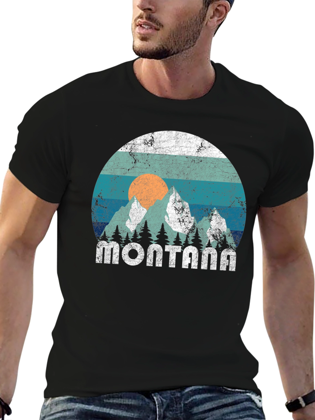 Retro Montana Mountains Graphic Tee