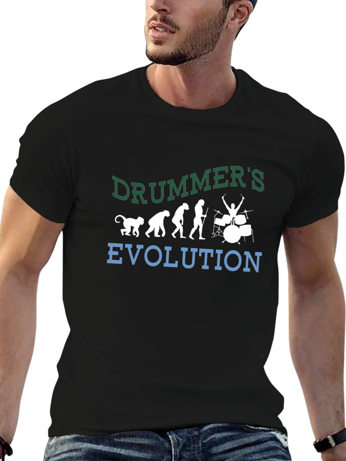 Drummer Evolution Graphic Tee - Music Lover Shirt
