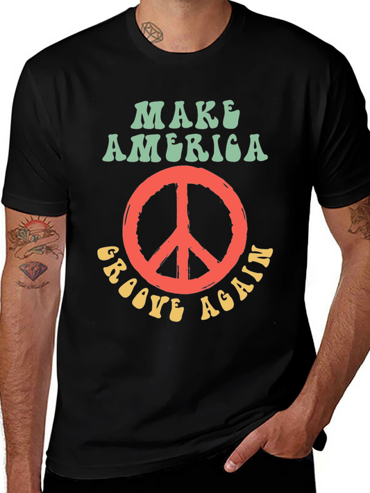 Groovy Peace Sign T-Shirt - Make America Groove Again