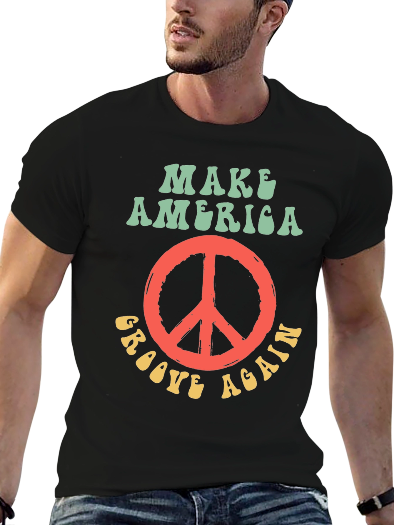 Groovy Peace Sign T-Shirt - Make America Groove Again