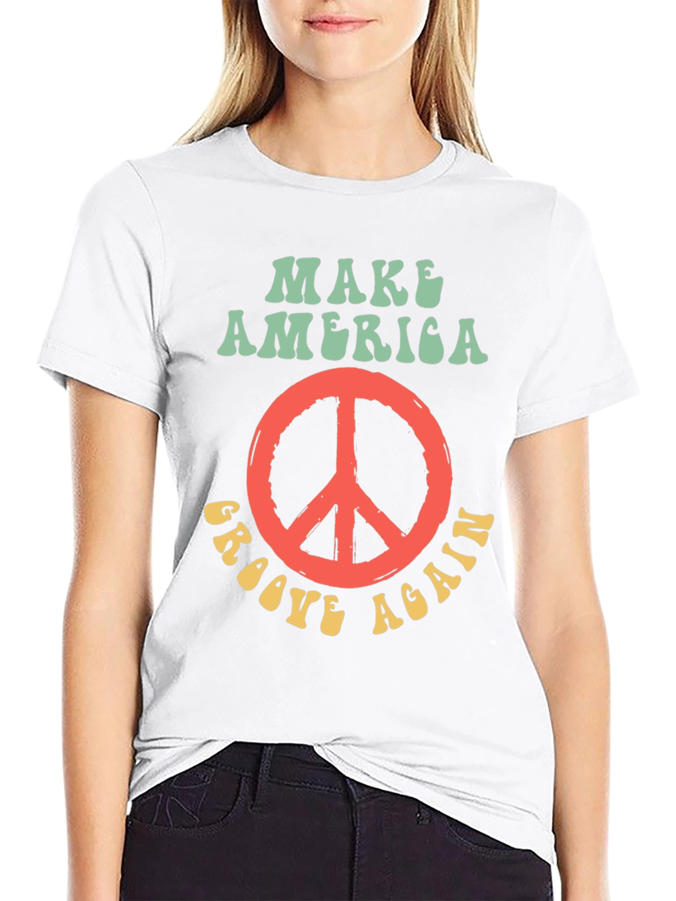 Groovy Peace Sign T-Shirt - Make America Groove Again