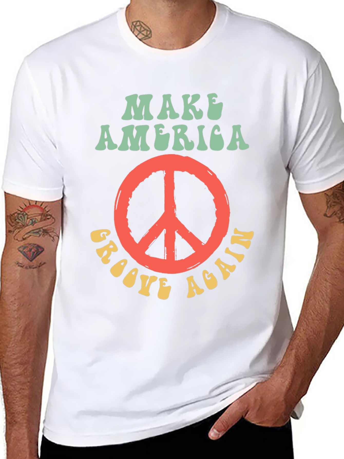 Groovy Peace Sign T-Shirt - Make America Groove Again