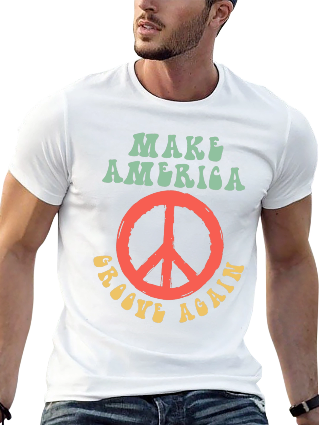 Groovy Peace Sign T-Shirt - Make America Groove Again