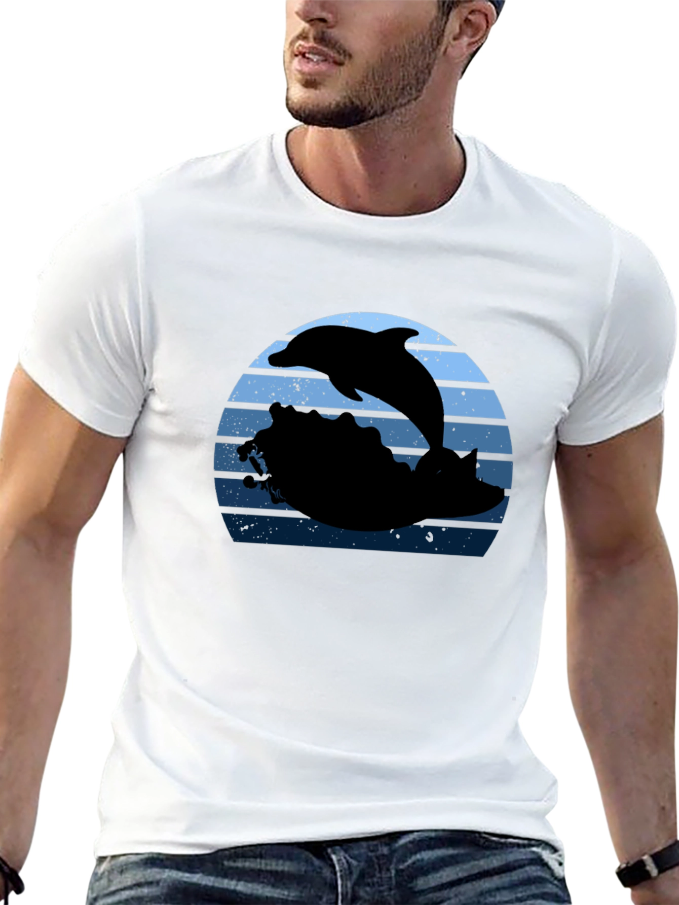 Dolphin Sunset Graphic T-Shirt