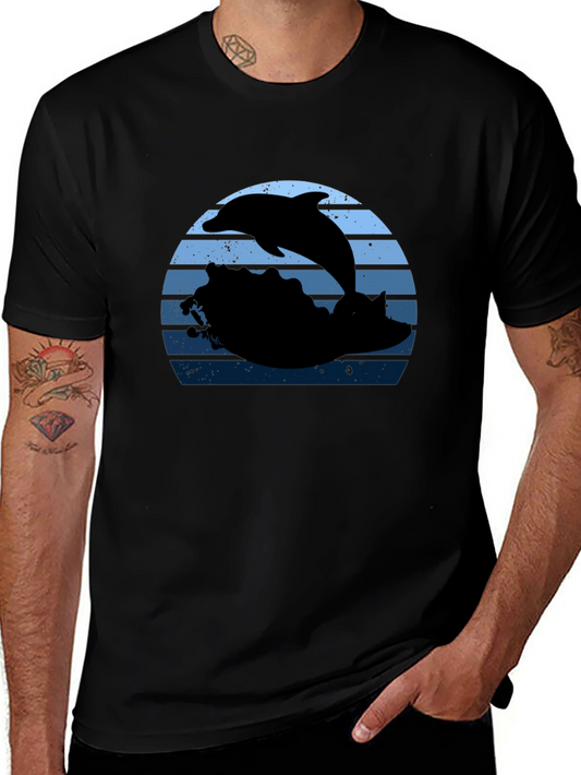 Dolphin Sunset Graphic T-Shirt