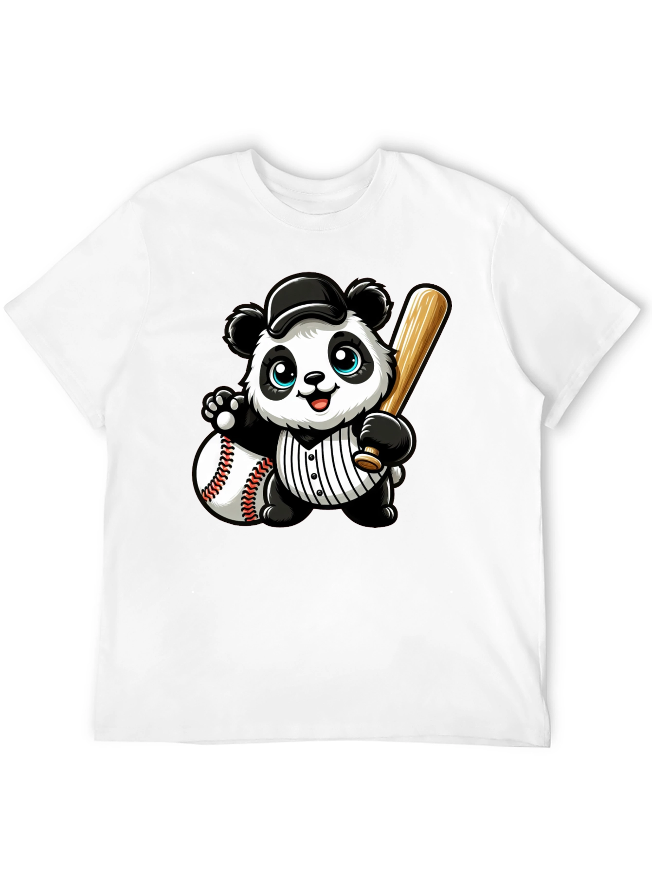Panda Baseball Player Graphic T-Shirt
