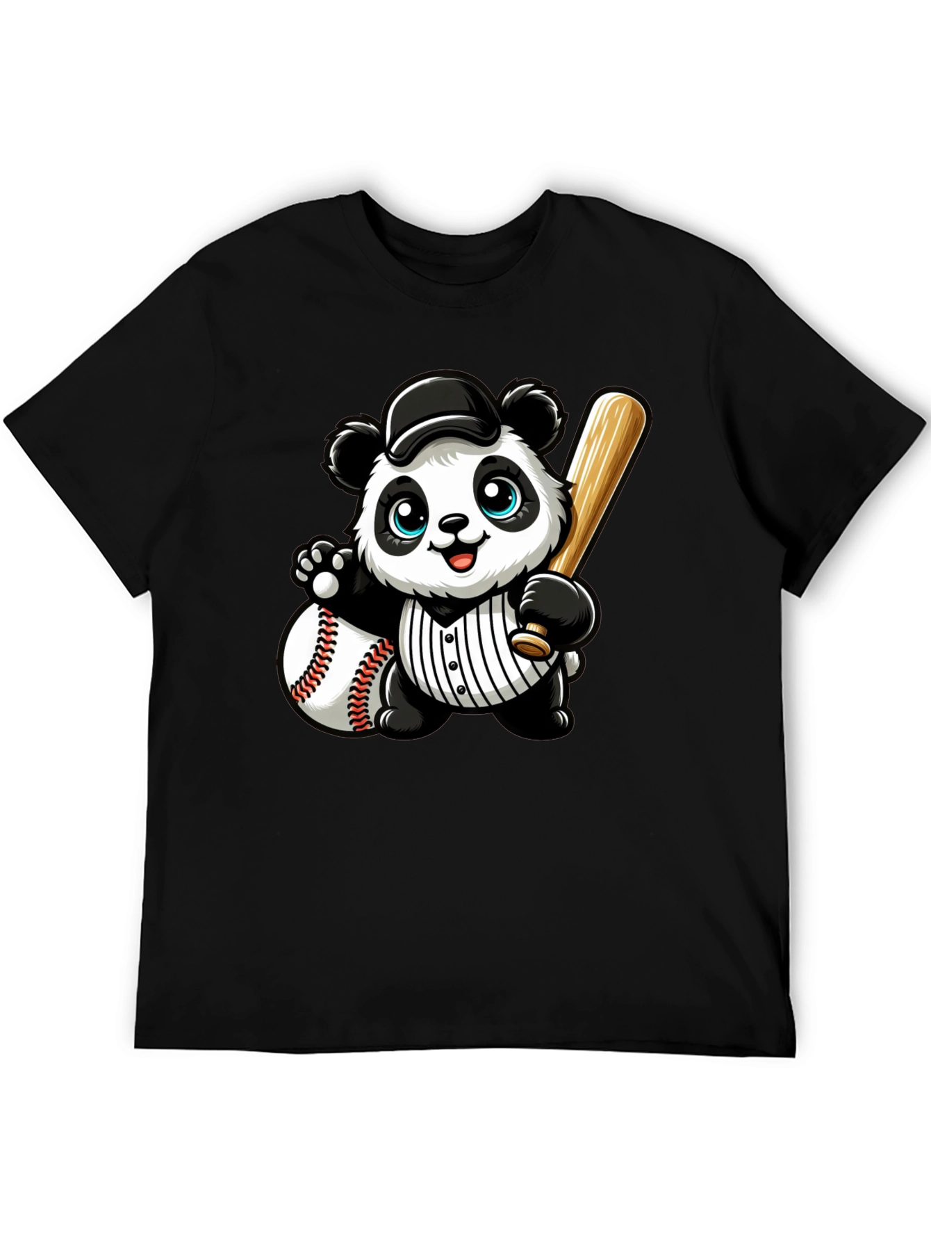 Panda Baseball Player Graphic T-Shirt