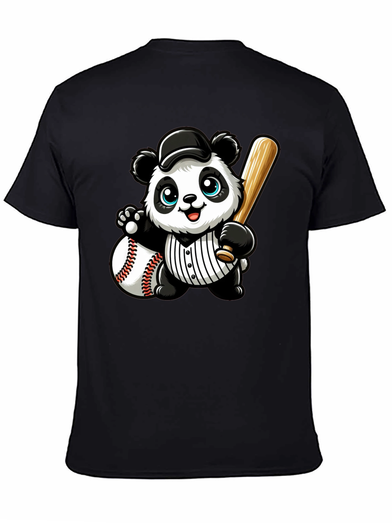 Panda Baseball Player Graphic T-Shirt