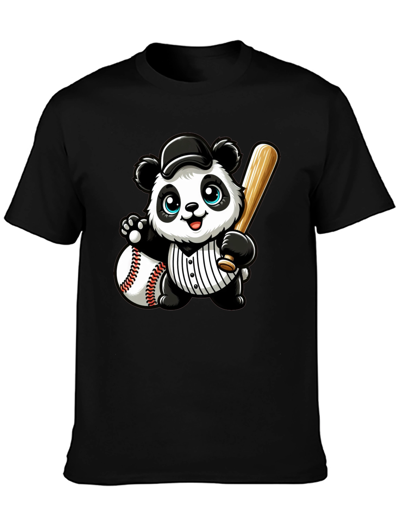 Panda Baseball Player Graphic T-Shirt