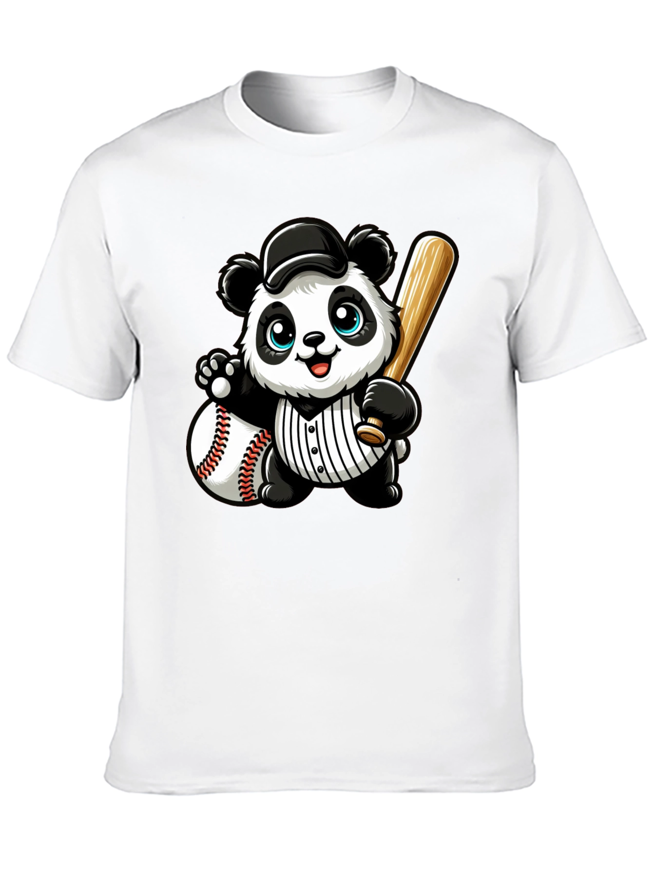 Panda Baseball Player Graphic T-Shirt
