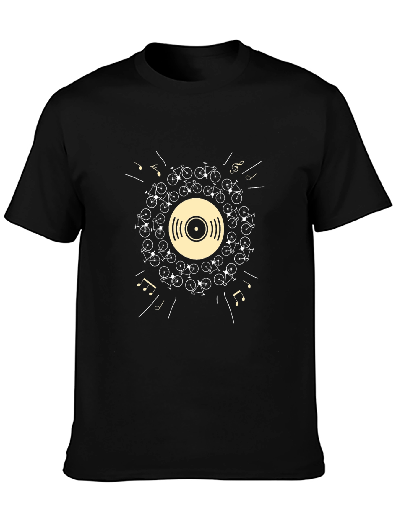 Vinyl Record & Bike Graphic T-Shirt