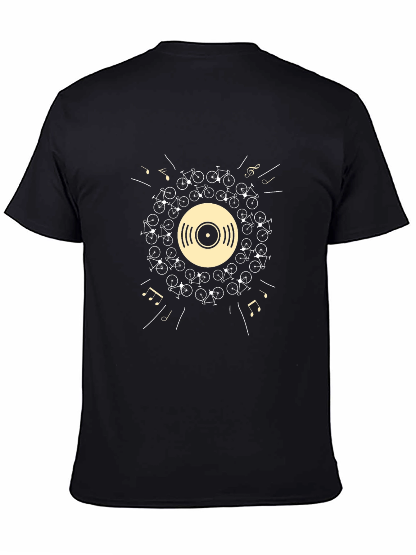Vinyl Record & Bike Graphic T-Shirt