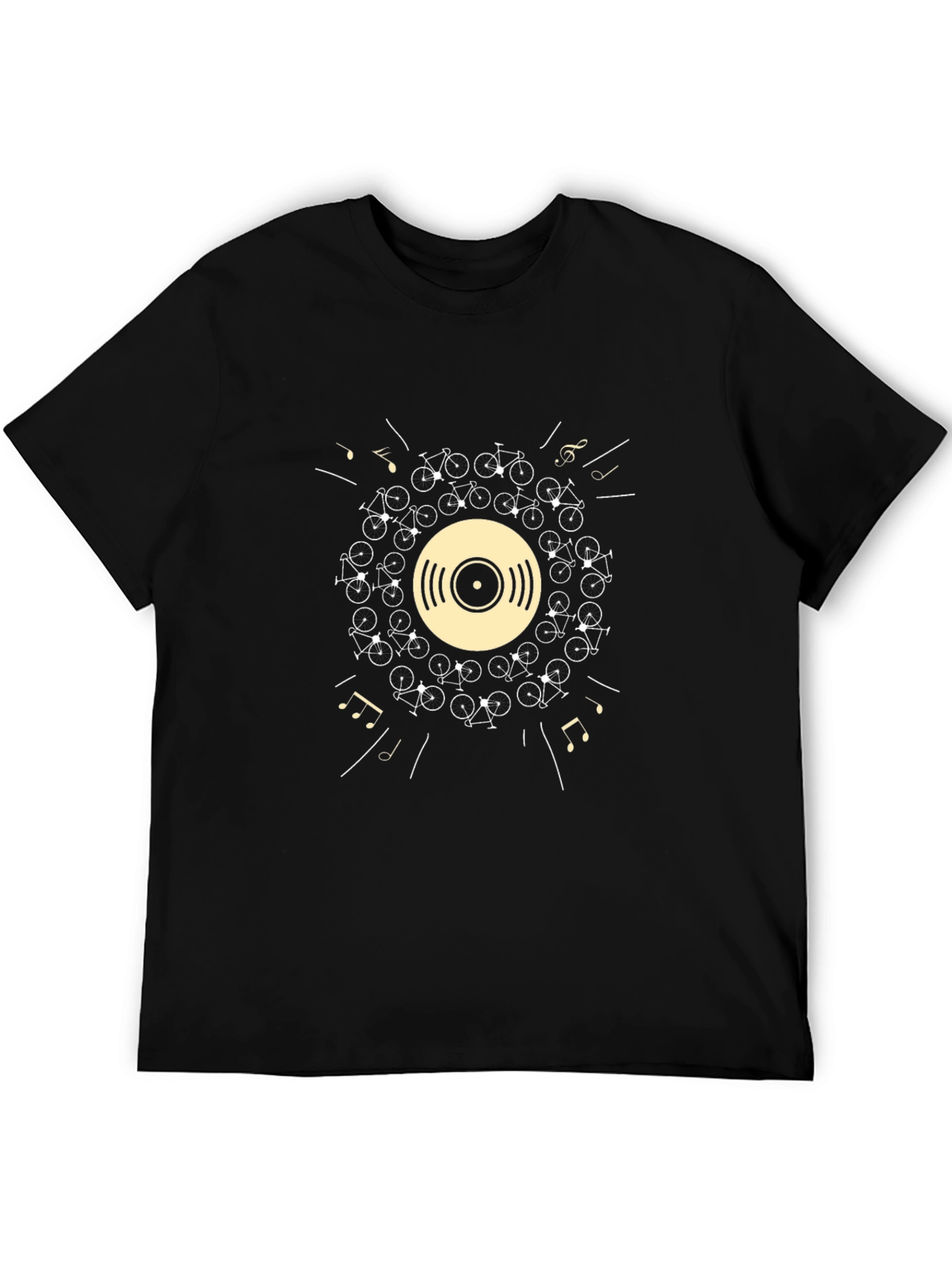 Vinyl Record & Bike Graphic T-Shirt