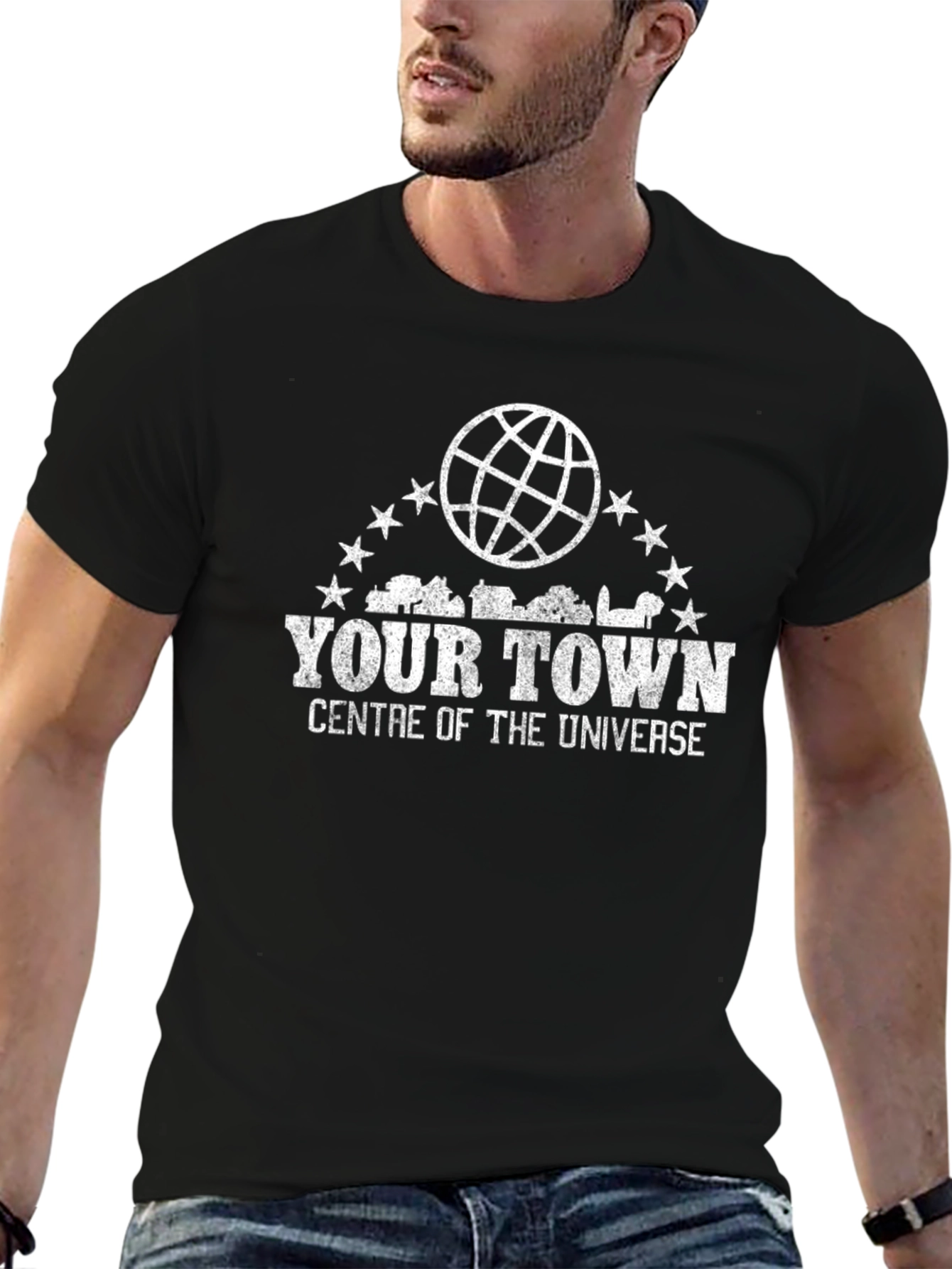 Your Town Centre of the Universe Black T-Shirt