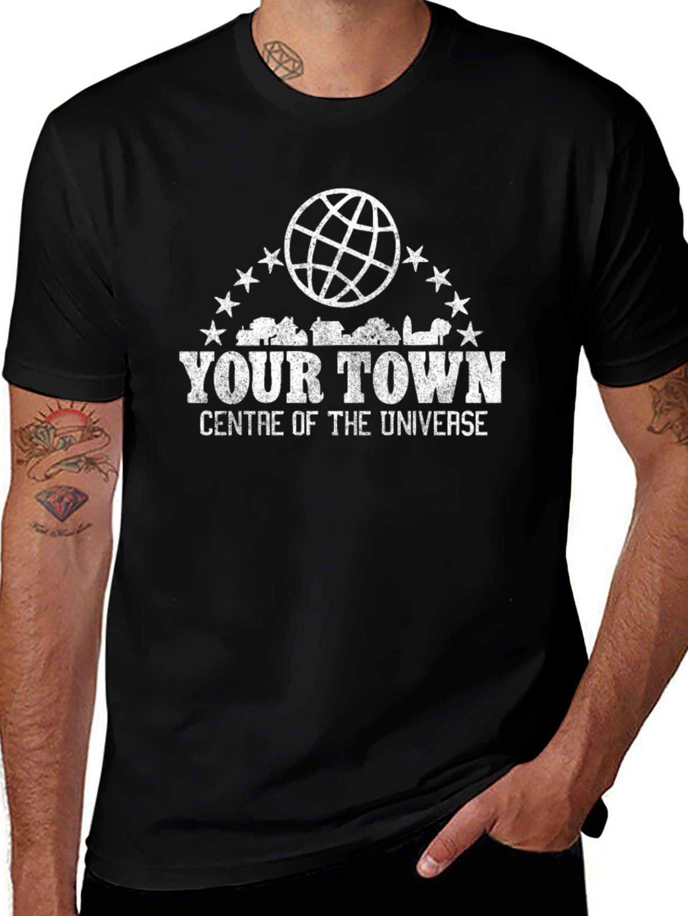 Your Town Centre of the Universe Black T-Shirt