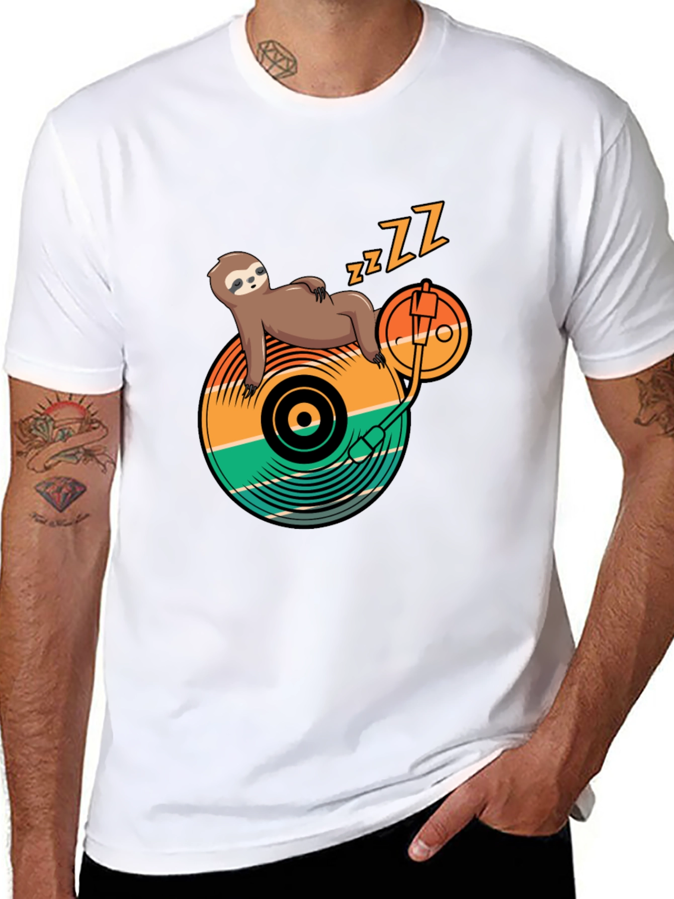 Sloth DJ T-Shirt - Lazy Beats Tee