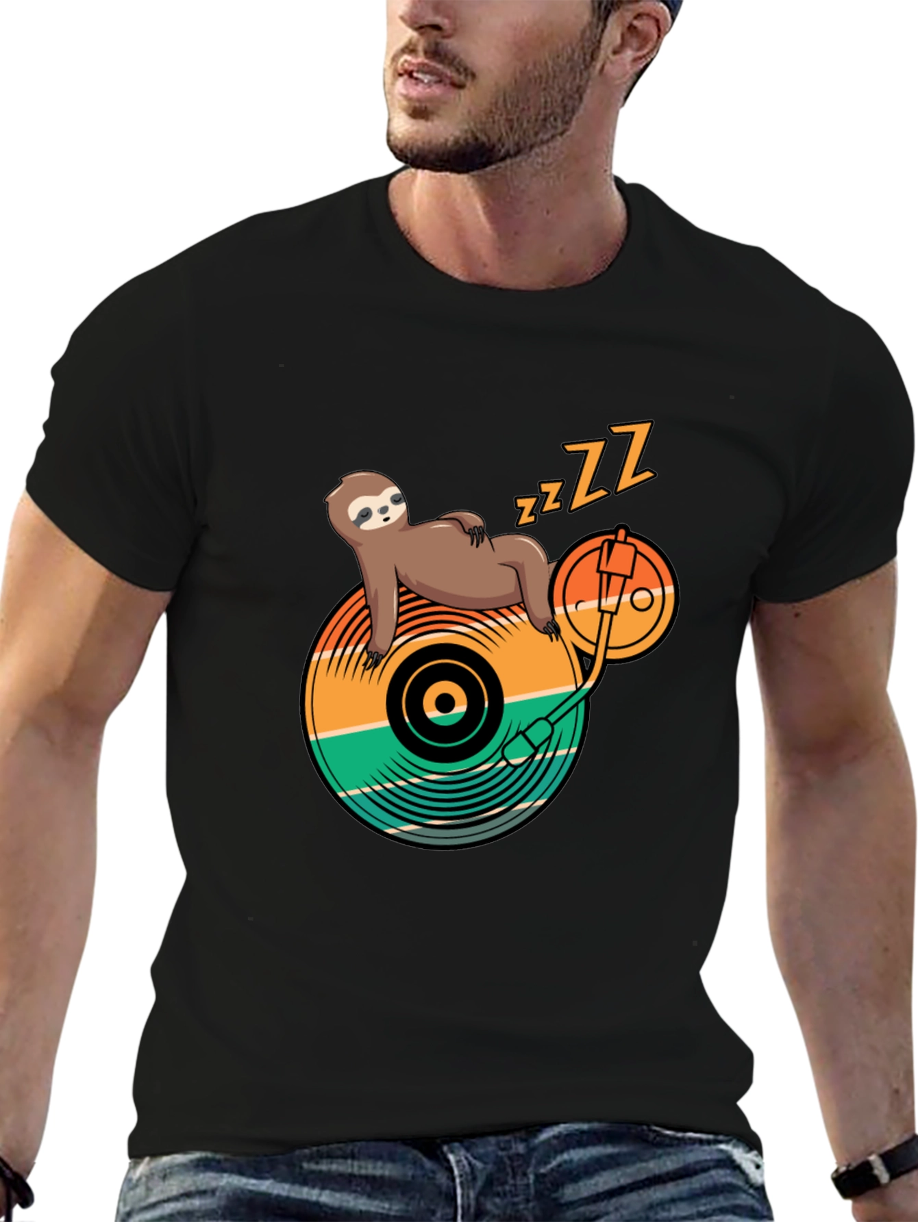 Sloth DJ T-Shirt - Lazy Beats Tee